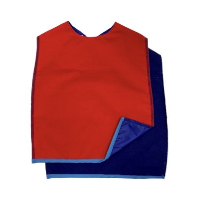 Red evolving bib, blue evolving bib