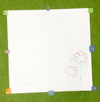 Tableau à accrocher, à suspendre à l'extérieur. Utilisable avec crayons lavables