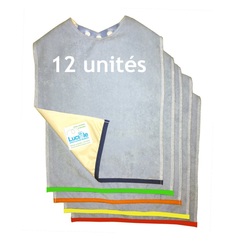 Dozen of adjustable terry bibs